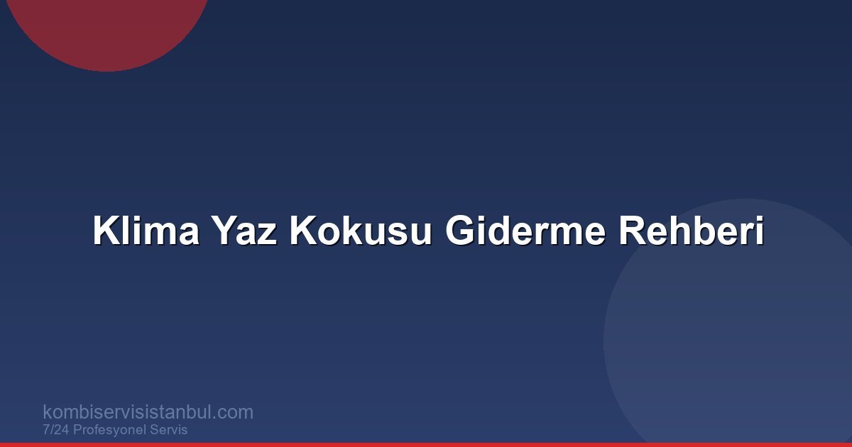 Klima Yaz Kokusu Nasıl Giderilir? Antibakteriyel...